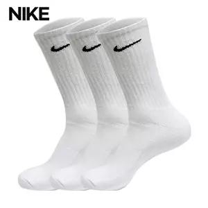 [나이키]나이키 쿠션크루 남자 여자 장목 스포츠 긴 양말 3팩 세트 화이트 SX4508-101