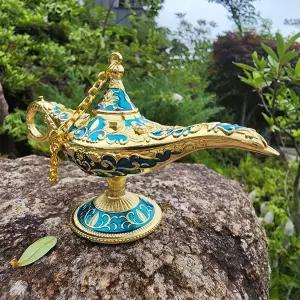행운의 장식 알라딘 엔틱 램프 블루 소품 요술램프 인테리어