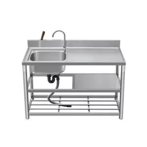 튼튼한 야외용 싱크대 개수대 80cm 식당 왼쪽 단일 냉수 수도꼭지 포함