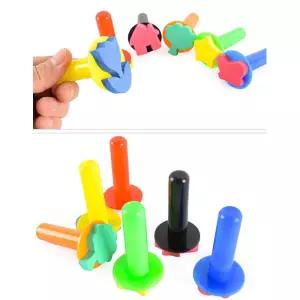 유치원물감놀이 모양찍기 EVA손잡이도장 6종 어린이날