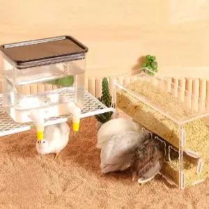 미니 메추리 키우기 사육장 급수대 모이통 병아리 계란 충돌식 급수기 800ml