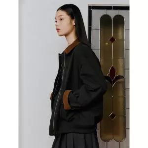 빈폴 BEANPOLE LADIES 코듀로이 칼라 누빔 패딩 - 카키 247133