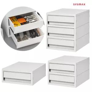 시스맥스 뉴트로 소품함 중형 3단/서류 문서 파일 수납 정리함 보관함 수납함 서랍 데스크 용품