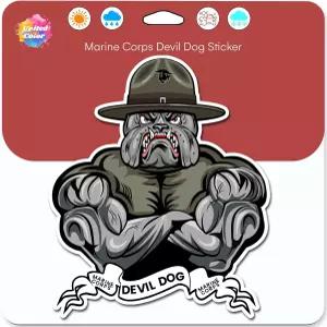컬러 데빌 도그 해병대 스티커로 통합 - 대형 4 패트리어트 미 스티커 방수 자외선 차단 강력 접착 자동차