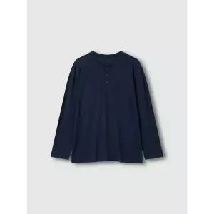 [JAJU/자주] 남 피치스킨 긴팔 파자마 티셔츠_네이비