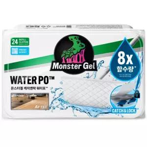 몬스터 초강력 마르지 않는 물걸레 청소포 캐치앤락 도톰한 워터포 리필 24매입 25.5 X 23 ... 1개
