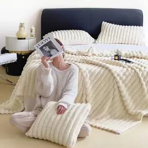 극세사 담요 도톰 북유럽 따뜻한 겨울 담요 사계절 캠핑 사무실 무릎 이불 수면 낮잠