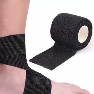 탄력 압박 붕대 블랙 5cm 밴드 저자극 자가점착/테이핑/테이프/스포츠/근육/관절/어깨/팔/손목/손가락/다리
