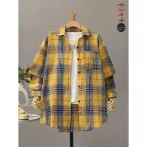 [모노시크]카즈베 루즈핏 체크 언발 셔츠 MNBS653_P418142161