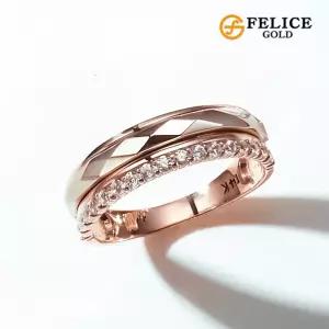 [펠리체골드] 14K 아멜리 트윈 반지