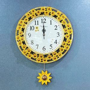 해바라기 벽시계 저소음 골드 PL29-1