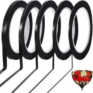 베네크레아트 360야드 스테인드글라스 리드 라인 2/3/4/5/6.5mm 너비 블랙 PET 차트 테이프 그래픽 및