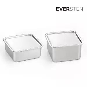 에버스텐 큐브 2종 세트 냉장고 반찬 소분 사각 용기