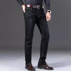 남성 겨울 융털 기모 스판 데님팬츠 남자 방한 블랙진 zDh1+9EoK