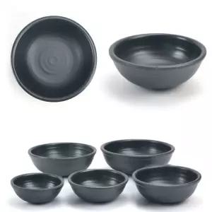 블랙 멜라민 한식 찬기 대접 국그릇 국대접 죽그릇 식혜 수정과 동치미 그릇 지름 12.3cm 14.3cm