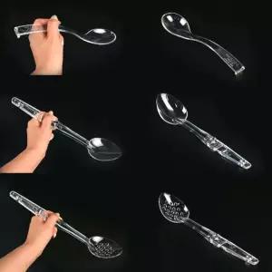 투명 PC 재질 단체급식 뷔페 배식스푼 나눔스푼 서빙스푼 대형 수저 길이 24cm 32.3cm 일반형 타공 선택
