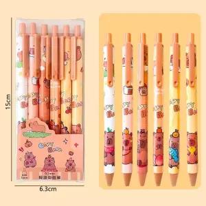 카피바라 볼펜 6개 세트 캐릭터 동물 6p 세트상품 6p 6개세트 캐릭터볼펜 카피바라 다색볼펜