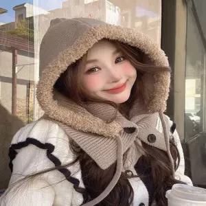 겨울 6컬러 귀여운 뽀글이 후드 넥워머 바라클라바