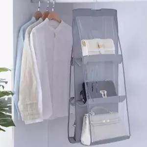 ( )옷장 가방 정리함 핸드백 보관 수납 정리대 투명 6칸 수납함 걸이형 보관함 행거 다용도