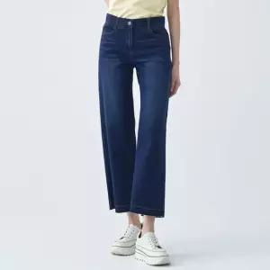 [지센] 여성 사이드스티치 와이드 데님팬츠 LCDPO325_BL