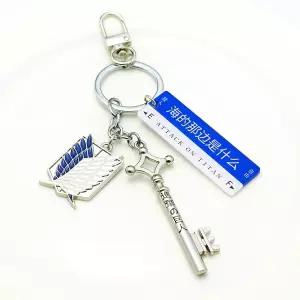 진격의 거인 열쇠고리 조사병단 굿즈 자유의 날개 키링 펜던트 가방 꾸미기 소품 키체인 에렌