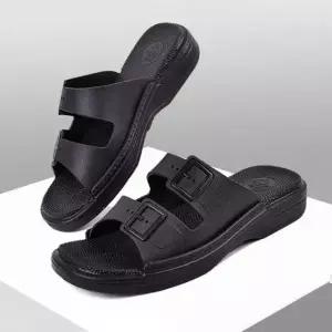 투버클 남성 쿠션슬리퍼 착화감 편한 블랙 여름샌들