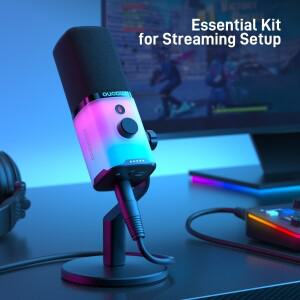 호환 MAONO PD100X 게이밍 마이크  USB XLR 다이나믹 EQ 소프트웨어 RGB  음소거  헤드폰 잭  게이머 스트