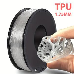 3D TPU 투명 유연한 필라멘트 롤 플렉스 프린터 플라스틱 인쇄 재료, 1.75mm, 1kg, 500g, 250g