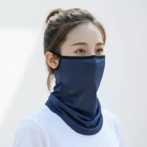 썸머 메쉬 귀걸이형 롱 멀티스카프 여름 넥워머 자외선차단(블루)