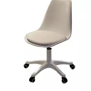 바퀴달린 식탁 의자 화이트 보조의자 데스크 인테리어 다이닝 캐셔 등받이