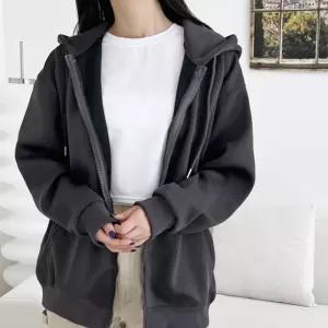 빅사이즈 커플 여자 오버핏 투웨이 후드집업