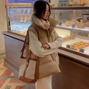 조끼패딩 여성 겨울아우터 사선 오버핏 패딩 경량 조끼