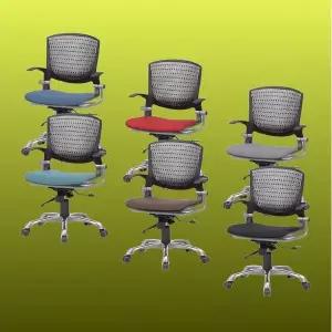 [하프클럽/셀러허브]사원용 회전의자 멜론 팔유 사출 쿠션 알루미늄발