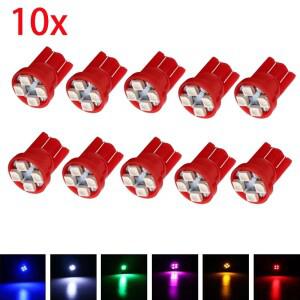 10PCS T10 W5W LED 자동차 인테리어 전구 악기지도 램프 12V 194 168 차량 1210 4 SMD 흰색 파란색 빨간색