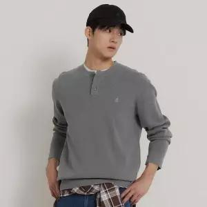 빈폴 멘 SS26텍스쳐 헨리넥 니트 - 애쉬 BC6251C064 ORY549 VTB589