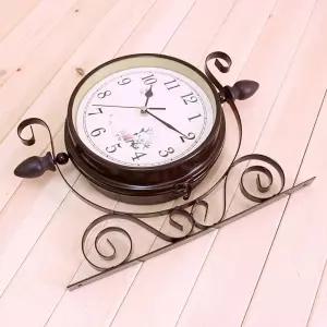 HWA 엔틱 양면 벽시계 원형 KI-323