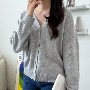 오버핏 가을 가디건 여자 사무실 학생 간절기 아우터