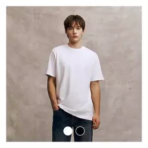 [지오다노]남성 사이드 슬릿 오버핏 레이어드용 롱 반팔 티셔츠 024900/01024900