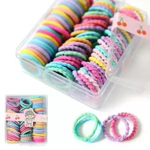비비드 칼라 미니 링 헤어끈 밴드 세트/머리/유아/머리끈/헤어/고무줄/방울/다용도/여성/여아/다목적/어린