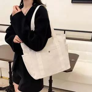 데일리 여성 숄더백 빅사이즈 면 숄더백 대학생 캔버스 에코백 수납