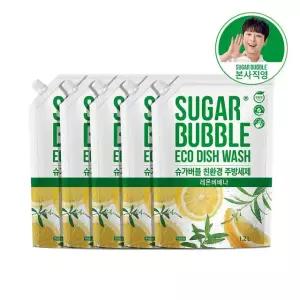 (eTV)슈가버블 친환경 주방세제 레몬버베나 리필 1.2L x 5개