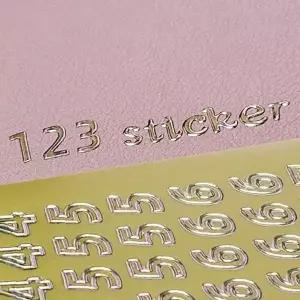 골드 숫자 데코 스티커 입체 투명 PVC 재질 다이어리 꾸미기 플래너 장식