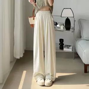 여름 쿨 와이드팬츠 밴딩 슬랙스 롱치마바지 흰바지