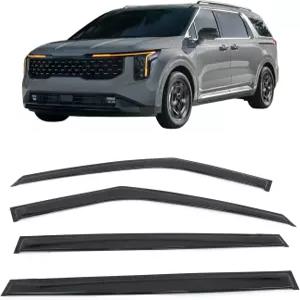 2022-2026 기아 카니발 아크릴 스모크/틴트 레인 가드 사이드 윈도우 윈드 디플렉터 4PCS와 호환되는 IKON