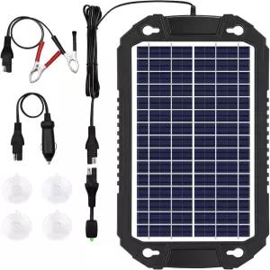 자동차용 태양열 자동차 배터리 트리클 충전기 및 유지보수기 8W 12V 방수 태양광 패널 전원 충전 키트 RV