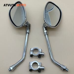 1쌍 22mm 범용 10mm  백미러 바이크 오토바이 모토 크로스 스쿠터 ATV 전자 자전거 사이드 후면보기