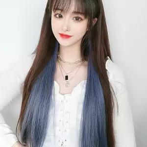 (언니네 가발) 그라데이션 브릿지 헤어피스 5p세트(애쉬블루)디자인부분 컬러 그이 패션