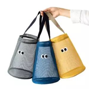 뷰레이터닷컴 눈알 매쉬 목욕가방 원형 망사가방