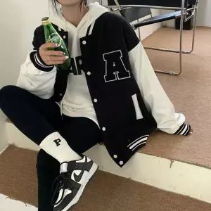 대학교 과잠 스타일 영문 포인트 여성 야구 점퍼