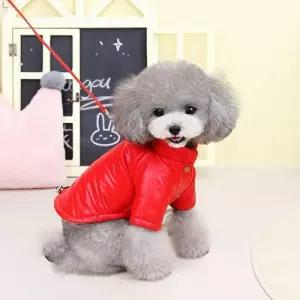 유광 무지 하네스 패딩자켓 BND-W38강아지패션 개패 겨울원피스옷 애견옷